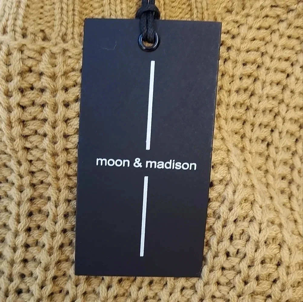 NWT Moon & Madison Chunky Sweater  XS Mustard Color - Picture 6 of 11